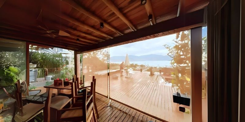 Toldo cortina com tela screen